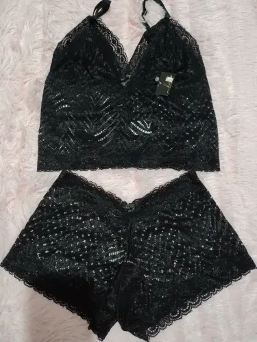 Conjunto de lingerie sem bojo Tam M Preto