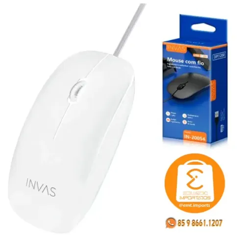 Mouse com Fio USB 1,2M Invas IN-20054