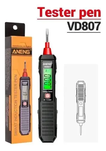 ANENG Testador De Tensão Sem Contato VD807,Caneta De Elétrico,Display LCD,