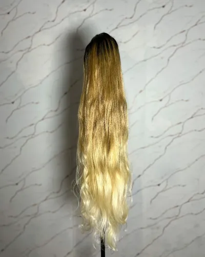 Aplique Rabo de Cavalo 90cm Loiro Degradê<br>