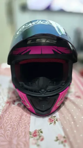 Capacete LS2 Rapid rosa e preto 56