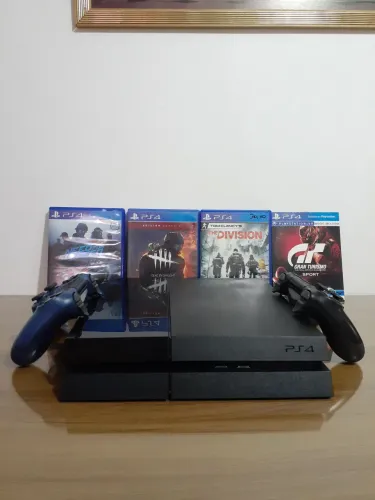 PS4 FAT 500 GB | + 2 CONTROLES + 4 JOGOS | ZERADO NO PRECINHO !
