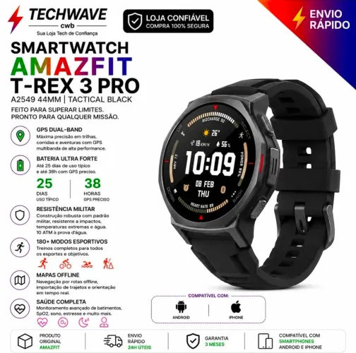 Amazfit T-Rex 3 pro 44m novo caixa lacrada versão global