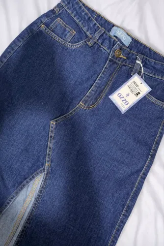 Saia jeans midi