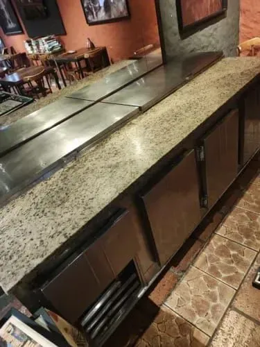 Freezer balcão inox com tampo de granito pizzaria Bar restaurante