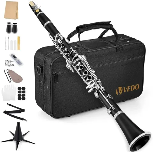 Clarinete Si bemol 17 Chaves Estojo Case Luxo 