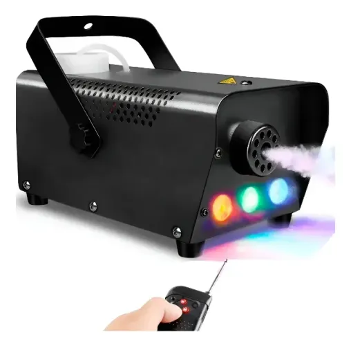 Luminária DJ com movimentos RGB com controle remoto + máquina de fumaça com controle remot