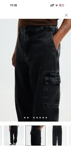 Calça Baggy Jeans com Bolsos Cargo Laterais | RENNER