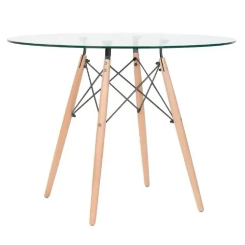 Mesa Eames Eiffel de vidro 100 cm