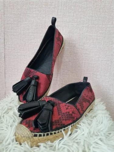 Sapatilha de couro com corda Burberry