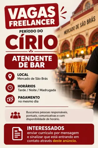 OPORTUNIDADE DE FREELA - CÍRIO 2026