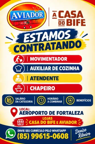Atendente, chapeiro 