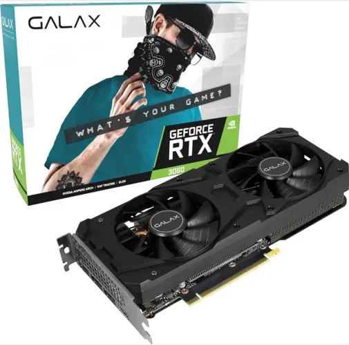 GALAX - GeForce RTX 3060, 1-Click OC, LHR, 12GB GDDR6, DLSS, Ray Tracing