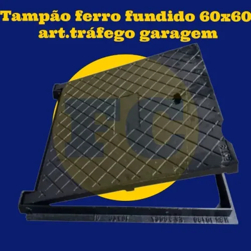 Tampão ferro fundido DN600 anel e trava rua-SAN-MG