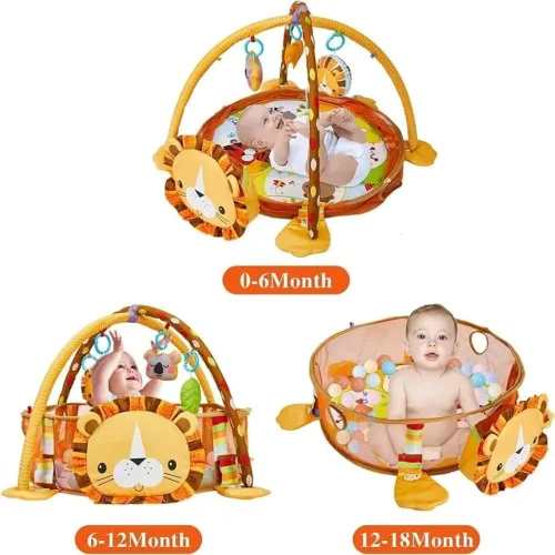 Tapete de Atividades e Piscina de Bolinha infantil Leão