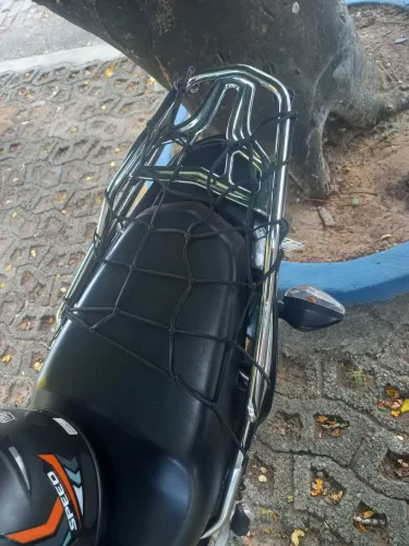 Bagageiro Sansão longo cromado moto