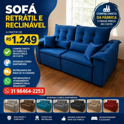 SOFÁ RETRÁTIL E RECLINÁVEL PANAMÁ
