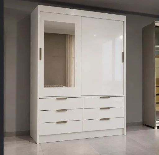 GUARDA ROUPA SEVILHA 2 PORTAS 6 GAVETAS