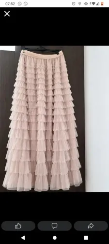 Saia tule rosa claro