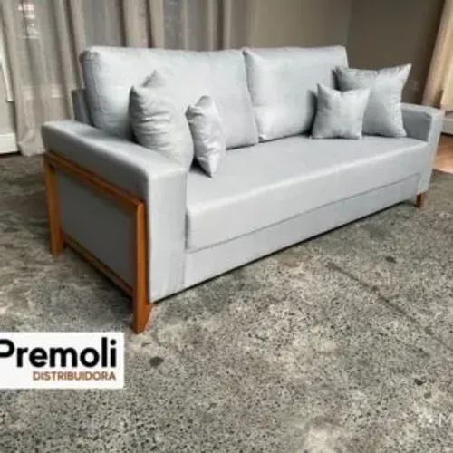 Sofá Living Mensdoza Assento 10Cm Espuma 2.00m Molas Bonel Pés de Madeira Movela
