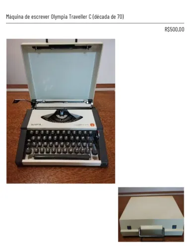 Máquina de escrever Olympia Traveller C (década de 1970)