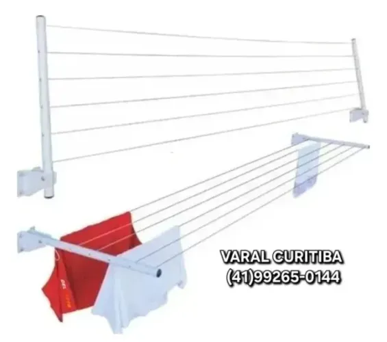 Varal articulado dobrável para parede - Curitiba Centro - Pronta Entrega