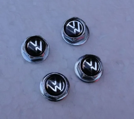 Parafuso Placa Logo Volkswagen Resinado Jogo com 4