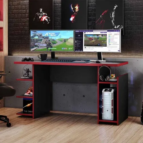 Mesa Gamer NT 2065 Preto/Vermelho Até 12x