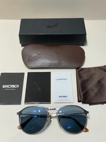 Óculos Persol Azul e Prata - Modelo 7649-S 1071