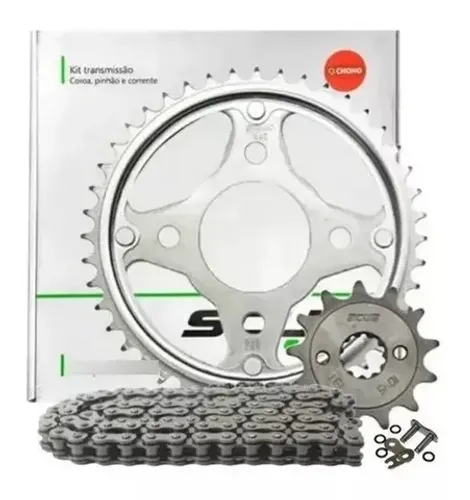 Kit Transmissao Relacao C/Retentor Titan 150 04/15 - Fan 150 09/15 Scud (Entrega Grátis)