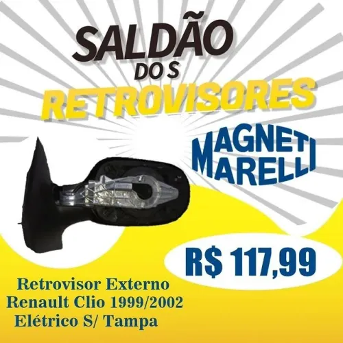 Retrovisor Externo Renault Clio Elétrico Sem Tampa  Ano: 1999 até 2002 