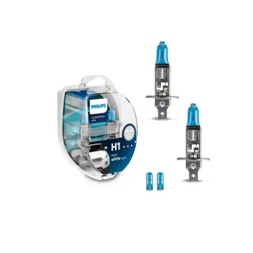 Par De Lâmpada Philips Crystal Vision Ultra H1 + Pingos
