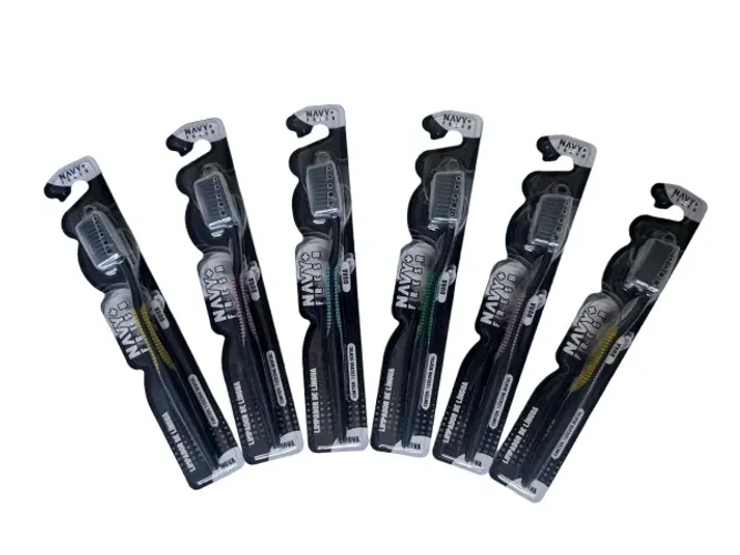 Escova De Dente Adulto Cerdas Dura Kit 6 unidades