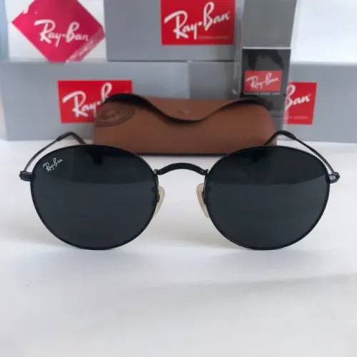 Óculos Round Black Clássic Lentes de cristal