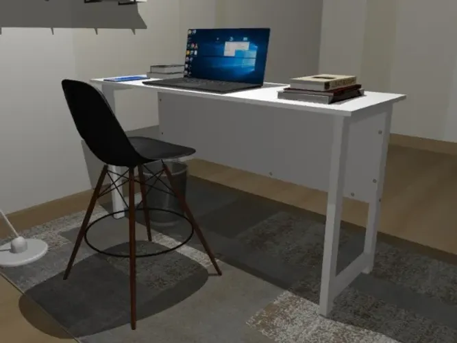 Mesa de Escritório Delluxe. Em Madeira Maciça: L100cm x P35cm x A74cm