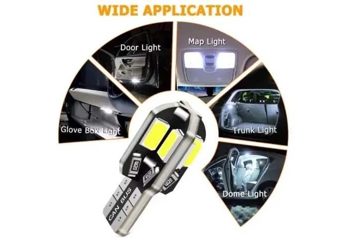 Lâmpadas LED Canbus, 5730, 8SMD, 12V, 6000K 2 Unid. Arduino Automação COD-CP789