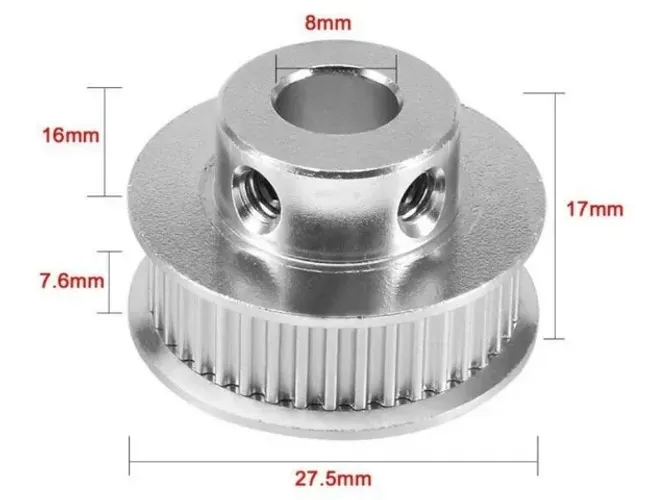 Polia Gt2 36 Dentes Furo 8mm    Arduino Automação Robotica COD-CP304  