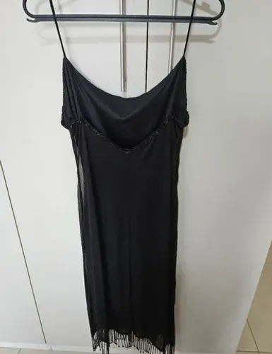 Vestido midi preto LIQUIDA