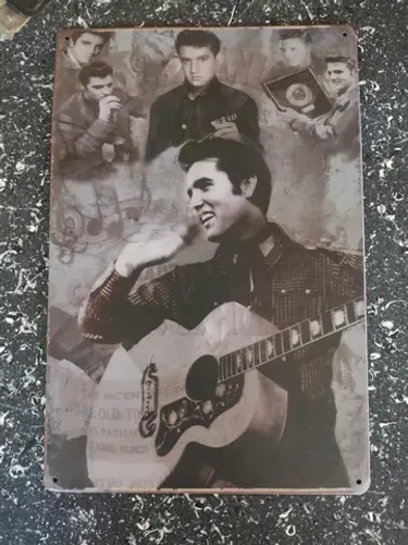 Placa decorativa em metal 20x30cm (Elvis)