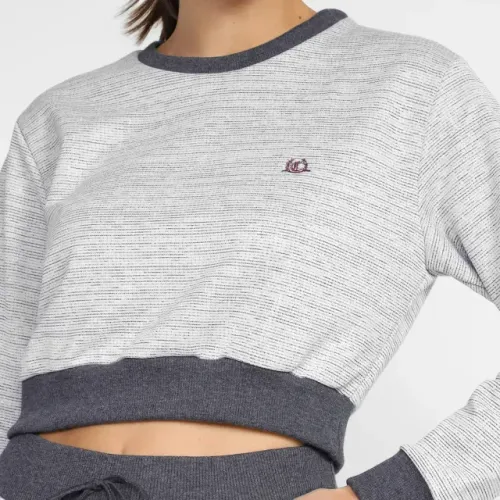 Moletom Coringa Cropped Feminino - Branco acinzentado (tamanho M e G)