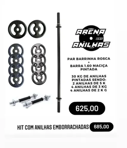 Kit completo para treino anilhas halter
