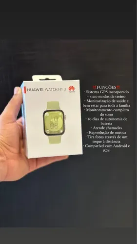 Relógio Inteligente Huawei Watch Fit 3 Novo