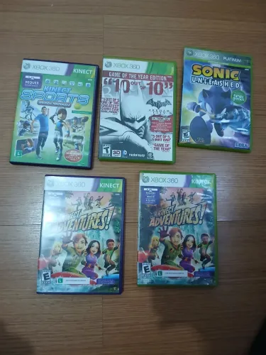 Jogos Xbox 360 - Kinect Sports, Batman, Sonic e Kinect Adventures!