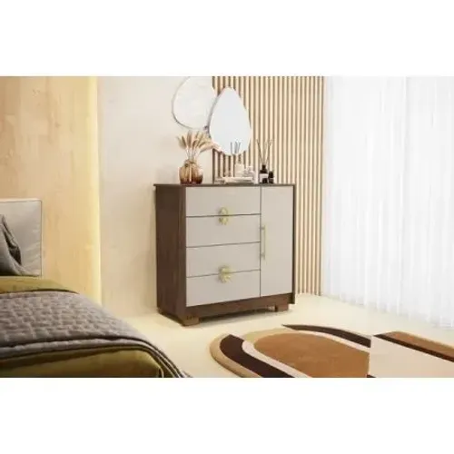 Comoda Ilha Bela 2025 1p 4g C/ Pe - Imbuia/fendi