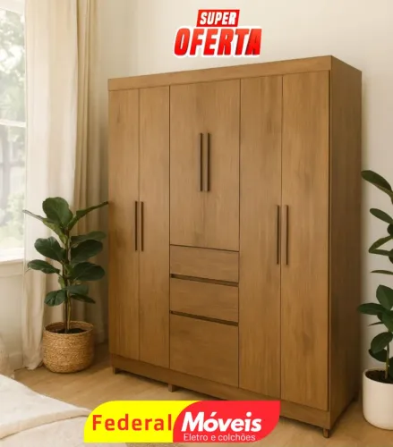 Guarda Roupa 6 Portas - Novo com Estilo Único!