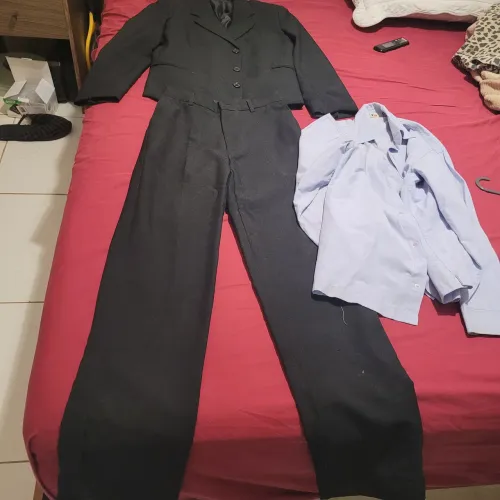 Terno infantil tamanho 10 com camisa azul