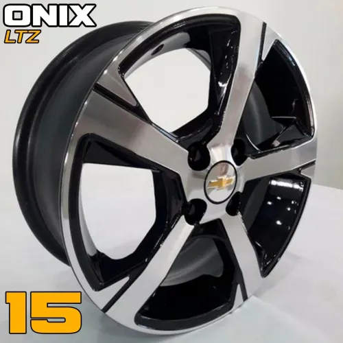 Rodas Aro 15 Chevrolet Onix LTZ preta com diamantado 4x100 novas