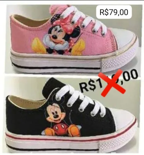 Tênis  Converse, Infantil Minnie e Mickey! Calçados em Geral! Aceito Cartão!