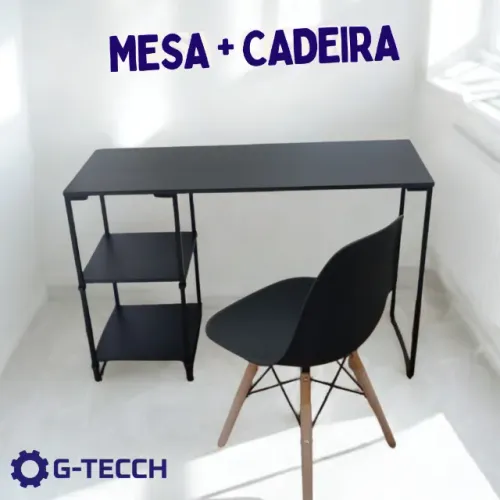 Escrivaninha + Cadeira Kit NOVO Mesa Multiuso para Escritório Estudo Computador Notebook