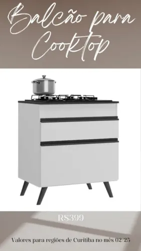Promoção Balcao Branco para Cooktop - 11/02/25
